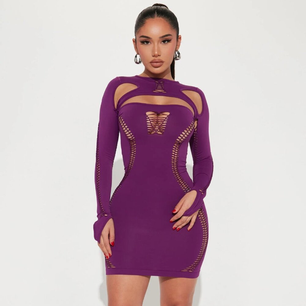 Next Seamless Mini Dress - Fashion Nova - Purple - L/XL